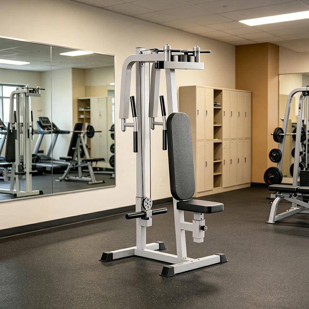 FITPRO Reverse Fly Butterfly Machine Plate Loaded Chest & Shoulder Trainer Adjustable Multi-Grip Home Gym - Silver