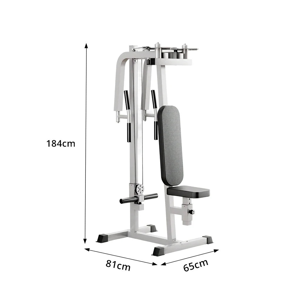FITPRO Reverse Fly Butterfly Machine Plate Loaded Chest & Shoulder Trainer Adjustable Multi-Grip Home Gym - Silver