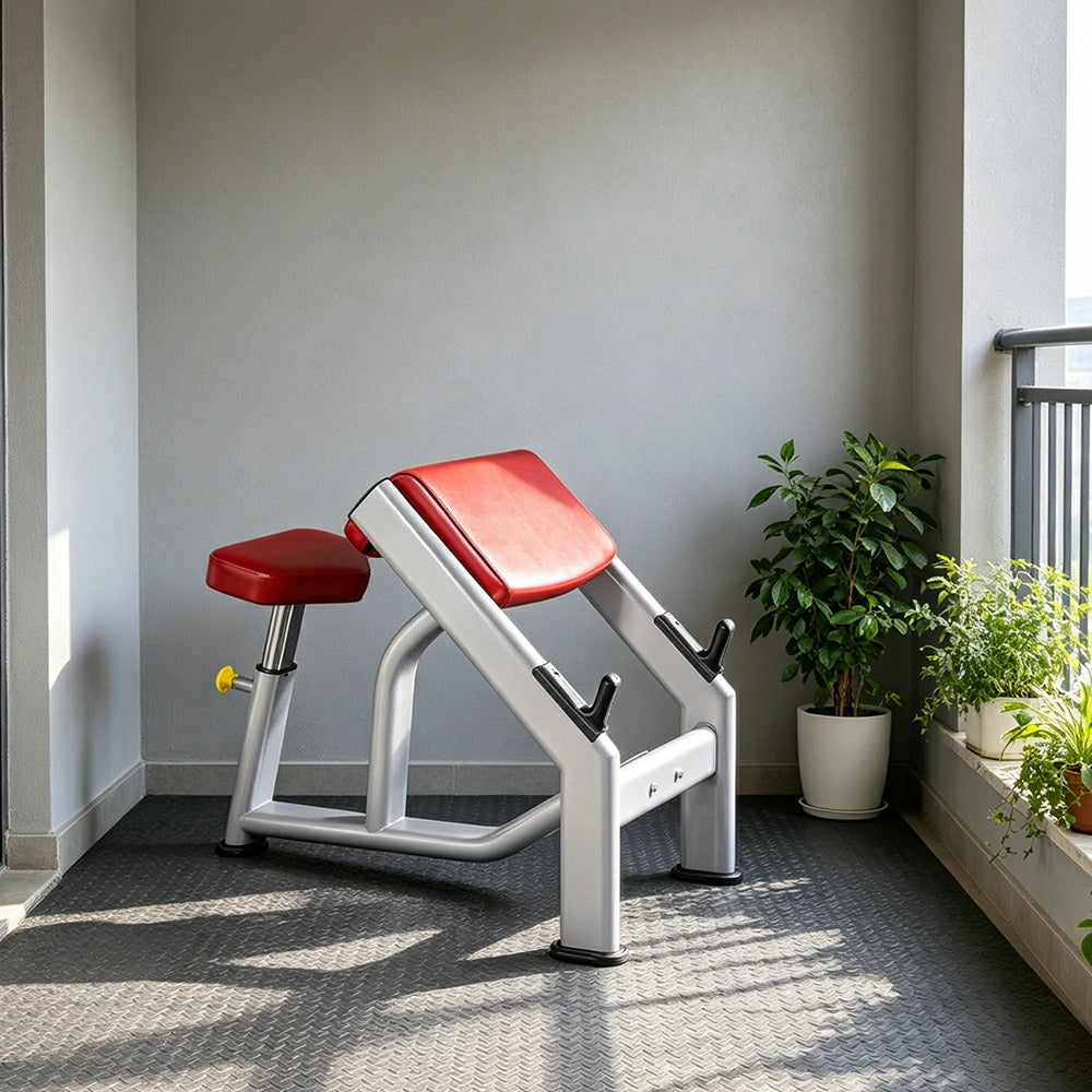 FITPRO Heavy Duty Workout Bench Reinforced Frame 300KG Capacity Adjustable Height Home Gym Training - Silver&Red