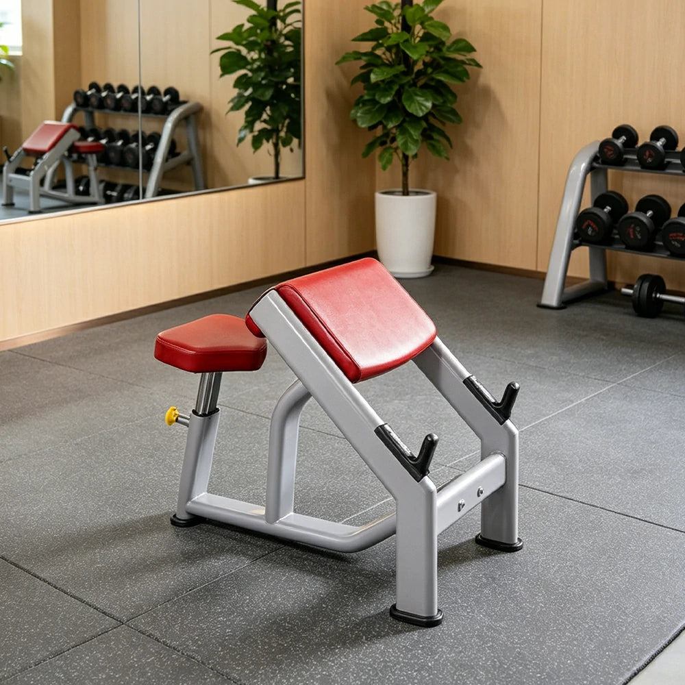FITPRO Heavy Duty Workout Bench Reinforced Frame 300KG Capacity Adjustable Height Home Gym Training - Silver&Red