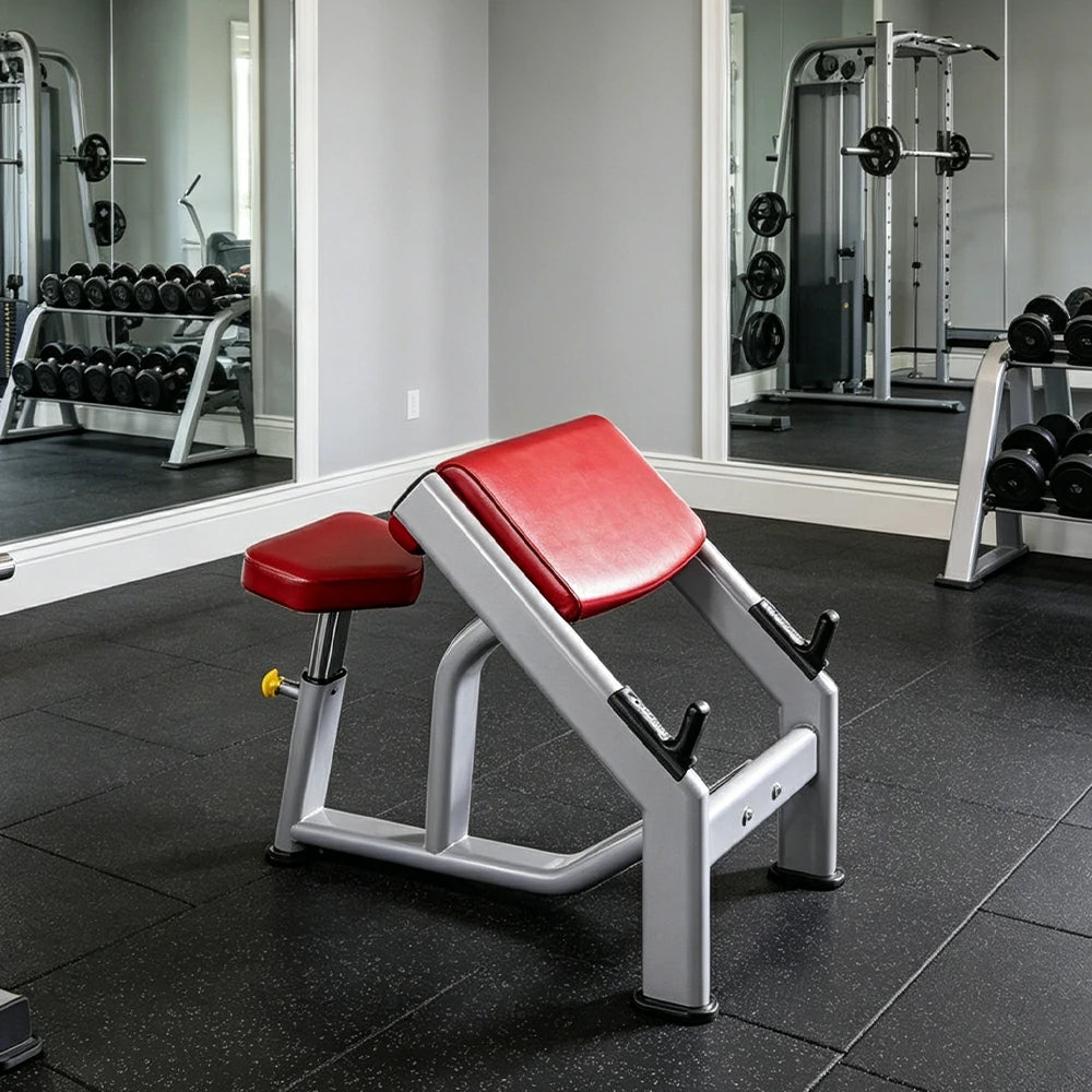 FITPRO Heavy Duty Workout Bench Reinforced Frame 300KG Capacity Adjustable Height Home Gym Training - Silver&Red