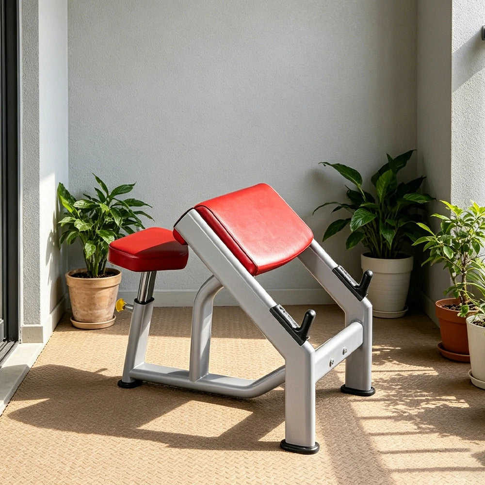 FITPRO Heavy Duty Workout Bench Reinforced Frame 300KG Capacity Adjustable Height Home Gym Training - Silver&Red