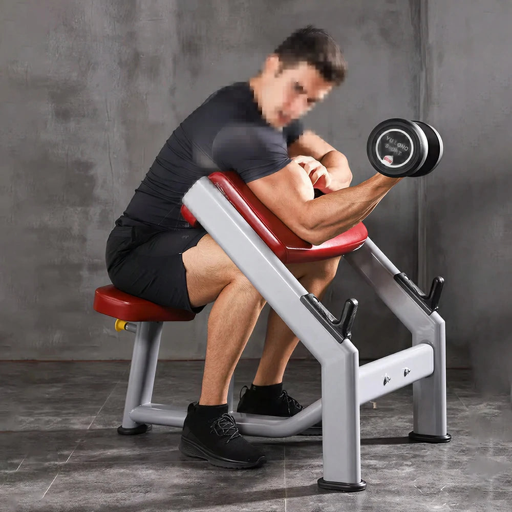 FITPRO Heavy Duty Workout Bench Reinforced Frame 300KG Capacity Adjustable Height Home Gym Training - Silver&Red