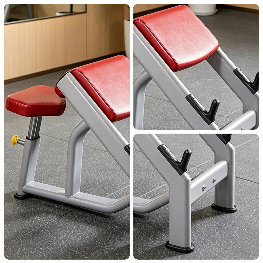 FITPRO Heavy Duty Workout Bench Reinforced Frame 300KG Capacity Adjustable Height Home Gym Training - Silver&Red