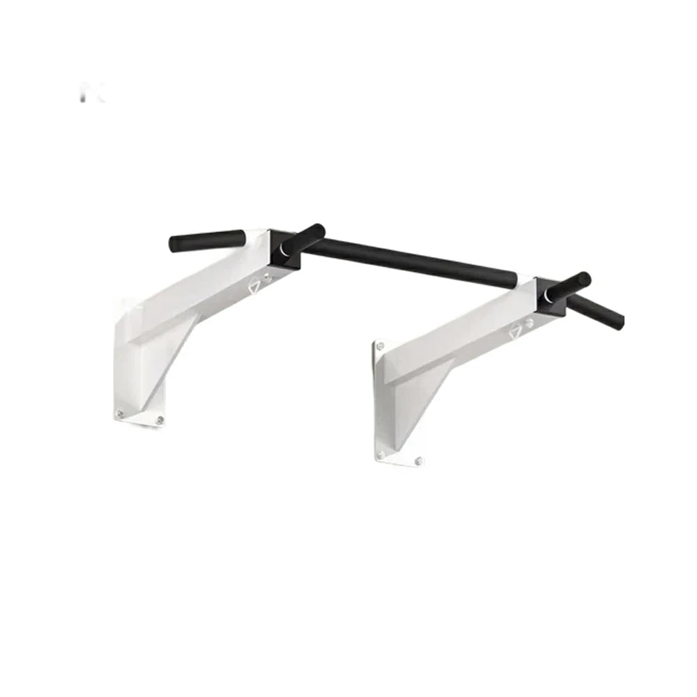 FITPRO Wall Mounted Pull Up Bar Heavy Duty Steel 200kg Capacity Space Saving Upper Body Training Home Gym - White