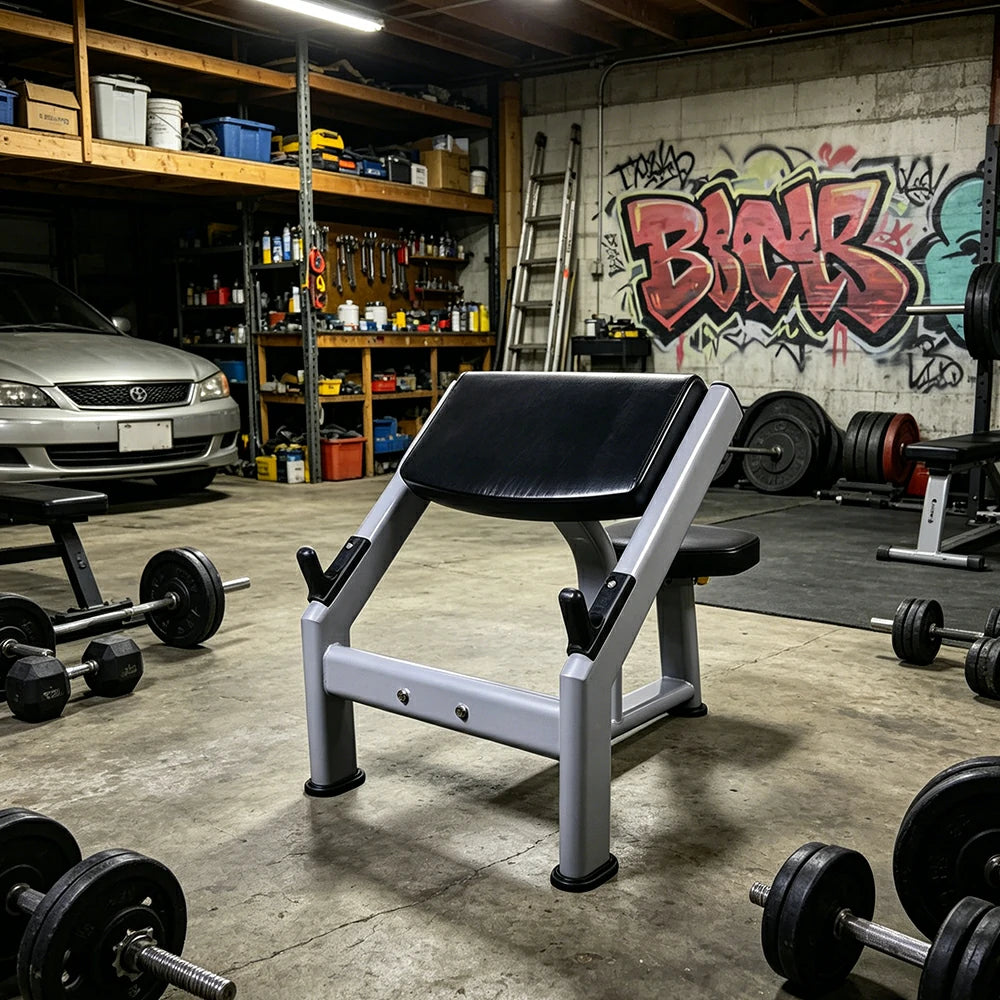 FITPRO Heavy Duty Workout Bench Reinforced Frame 300KG Capacity Adjustable Height Home Gym Training - Silver&Black