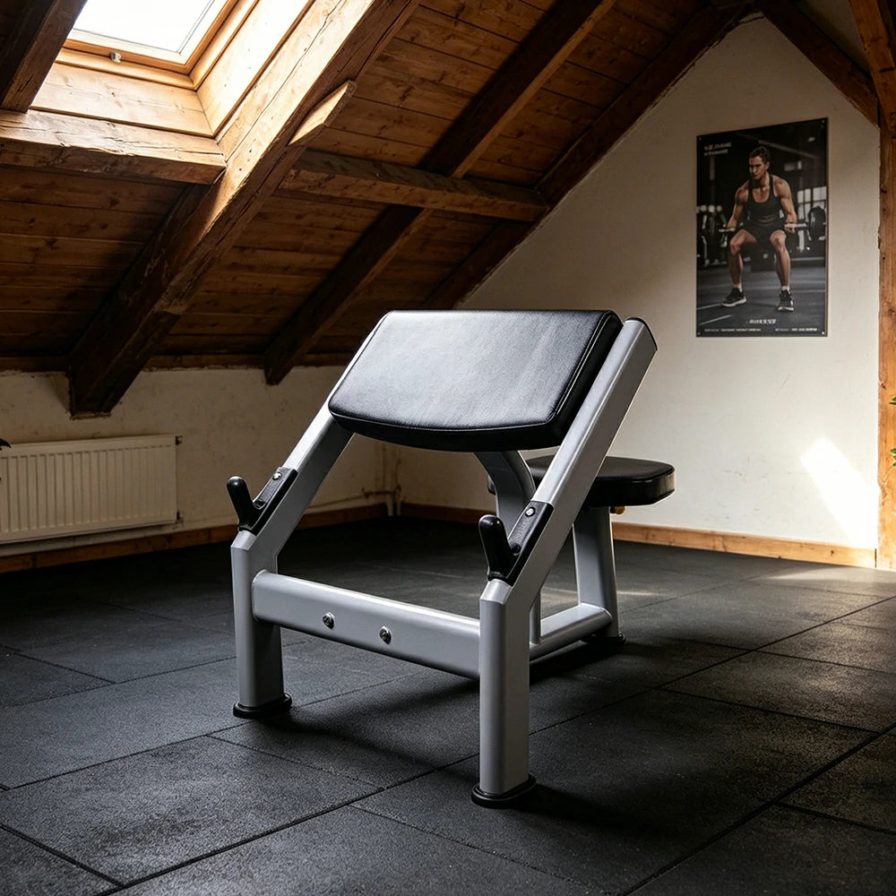 FITPRO Heavy Duty Workout Bench Reinforced Frame 300KG Capacity Adjustable Height Home Gym Training - Silver&Black