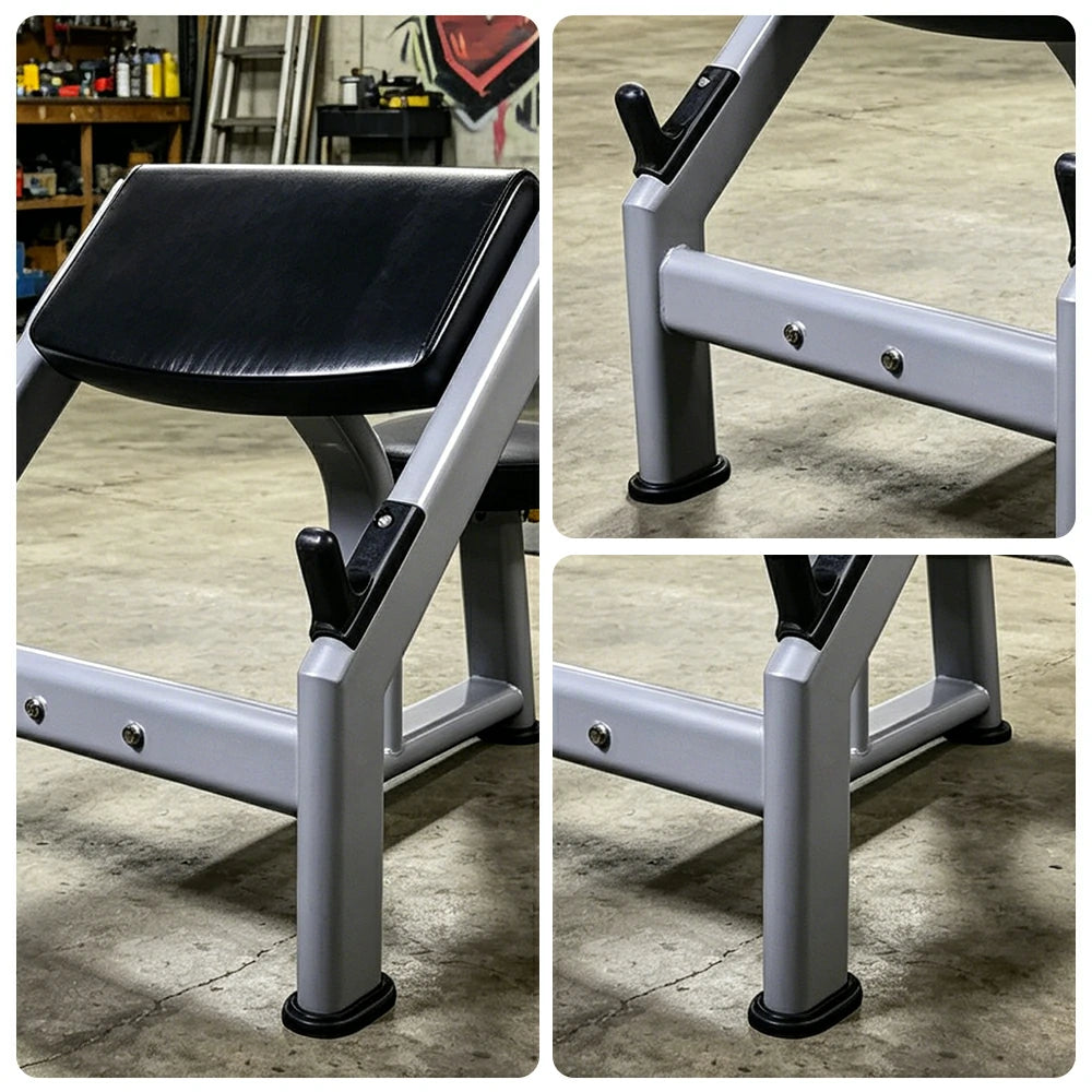 FITPRO Heavy Duty Workout Bench Reinforced Frame 300KG Capacity Adjustable Height Home Gym Training - Silver&Black