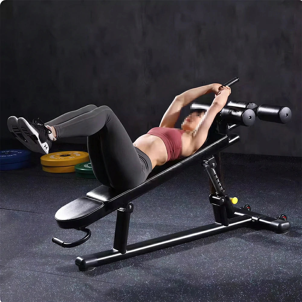 FITPRO Adjustable Ab Bench Heavy Duty 600KG Capacity Multi Angle Sit Up Bench Full Body Training Home Gym - Black