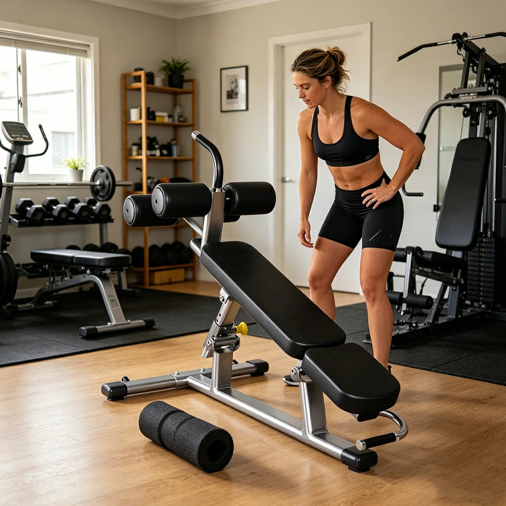 FITPRO Adjustable Ab Bench Heavy Duty 600KG Capacity Multi Angle Sit Up Bench Full Body Training Home Gym - Black
