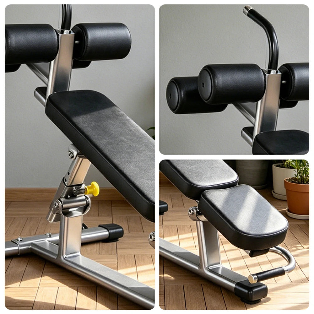 FITPRO Adjustable Ab Bench Heavy Duty 600KG Capacity Multi Angle Sit Up Bench Full Body Training Home Gym - Black