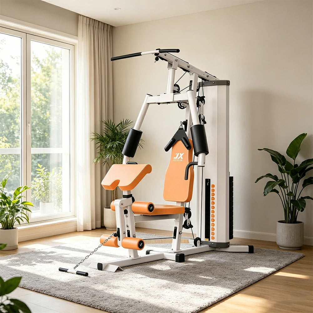 FITPRO Home Gym Multi-Functional Trainer 63KG Adjustable Weight Stack Full Body Workout Bedroom & Home Gym - Beige