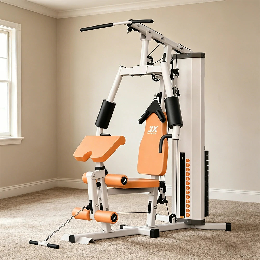 FITPRO Home Gym Multi-Functional Trainer 63KG Adjustable Weight Stack Full Body Workout Bedroom & Home Gym - Beige