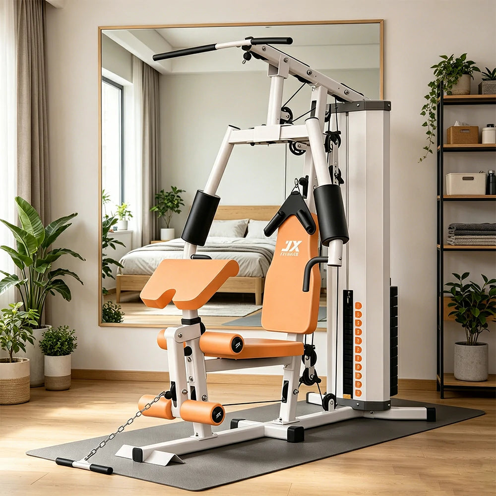 FITPRO Home Gym Multi-Functional Trainer 63KG Adjustable Weight Stack Full Body Workout Bedroom & Home Gym - Beige