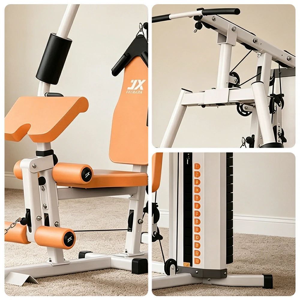 FITPRO Home Gym Multi-Functional Trainer 63KG Adjustable Weight Stack Full Body Workout Bedroom & Home Gym - Beige