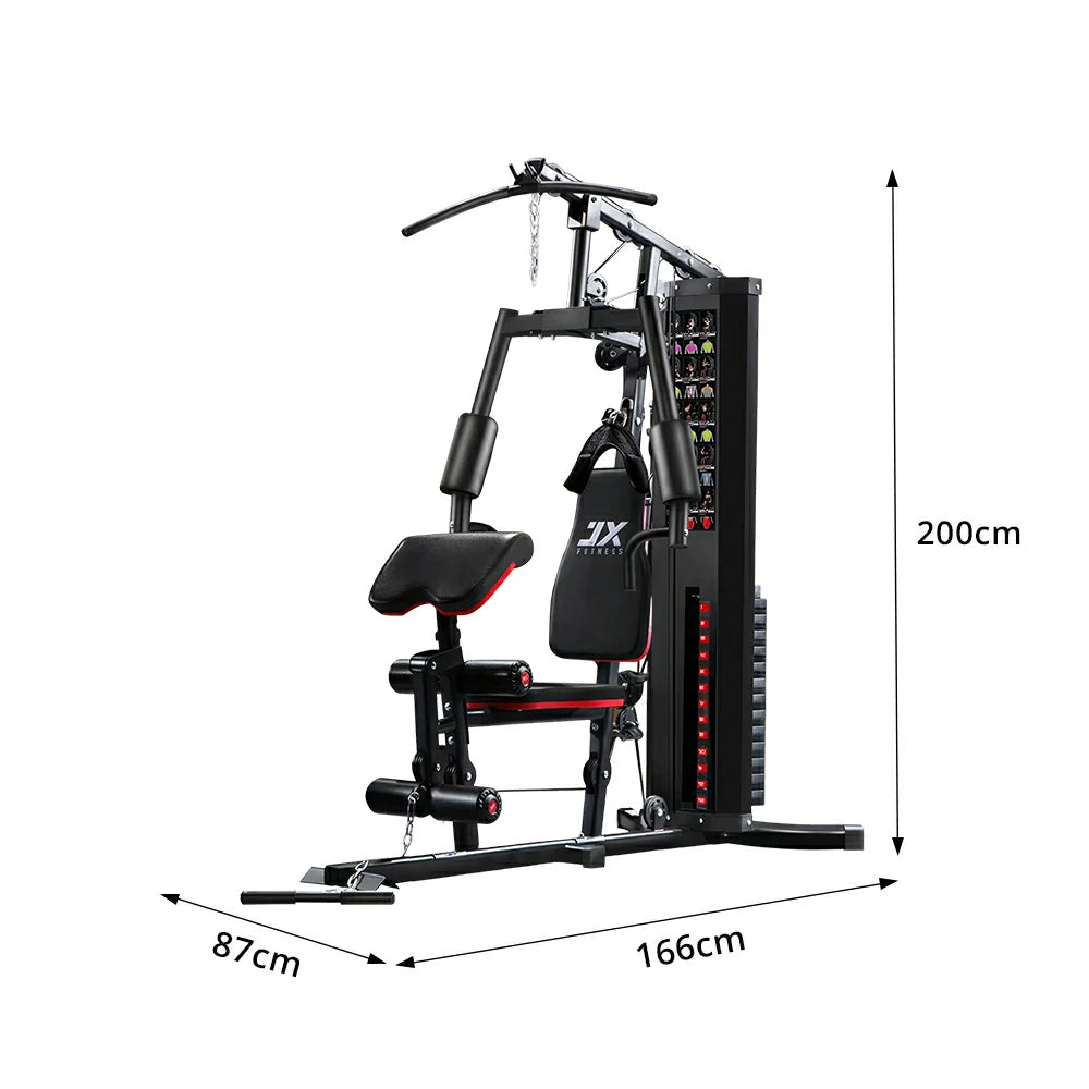 FITPRO Home Gym Multi-Functional Trainer 63KG Adjustable Weight Stack Full Body Workout Bedroom & Home Gym - Red