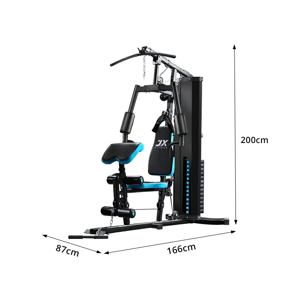 FITPRO Home Gym Multi-Functional Trainer 63KG Adjustable Weight Stack Full Body Workout Bedroom & Home Gym - Blue