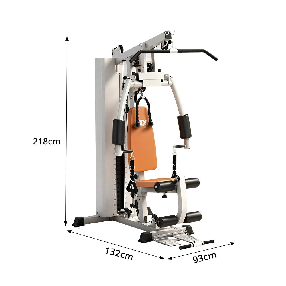 FITPRO Multi-Functional Home Gym Trainer 68KG Adjustable Weight Stack Full Body Strength Workout Small Spaces - Beige
