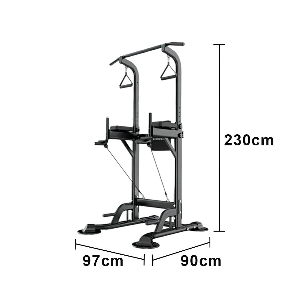 FITPRO Power Tower Multi-Function Strength Training Heavy Duty Steel 750kg Capacity Stable Home Gym Station - Black