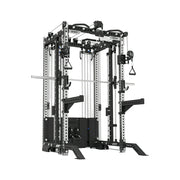 FITPRO All-in-One Smith Multifunction Power Rack Stainless Steel 3MM Steel Precision Pulley Full Body Strength Training Home Gym - Silver