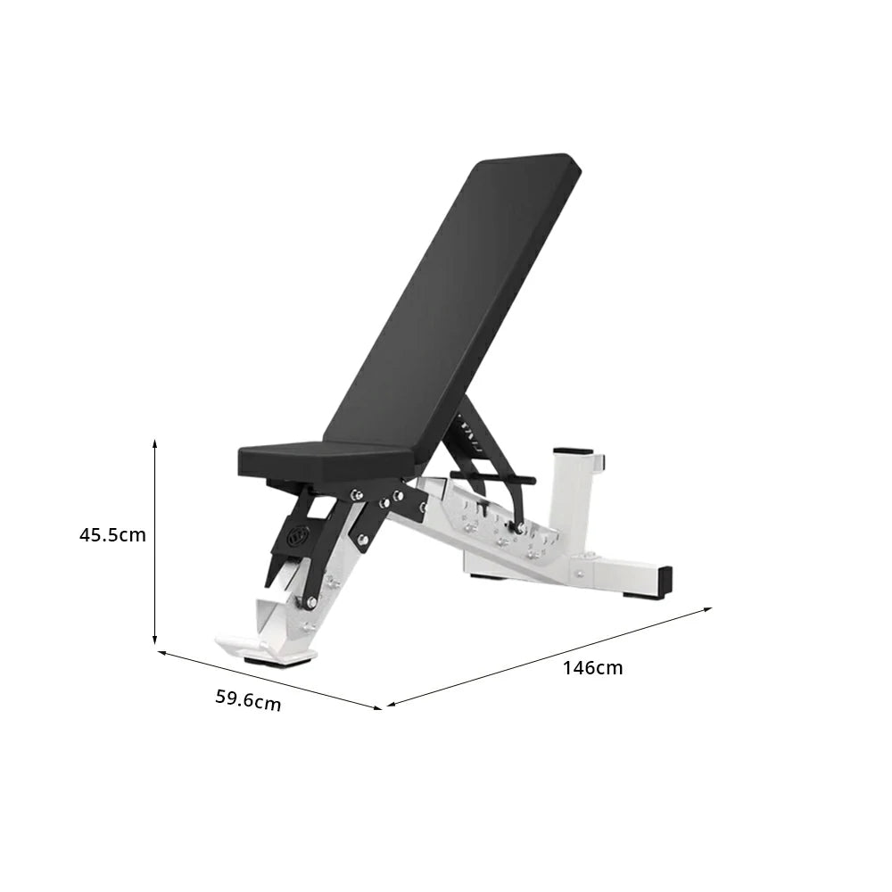 FITPRO Adjustable Dumbbell Workout Bench Foldable Heavy-Duty Steel 5MM Home Gym Bedroom Balcony - White
