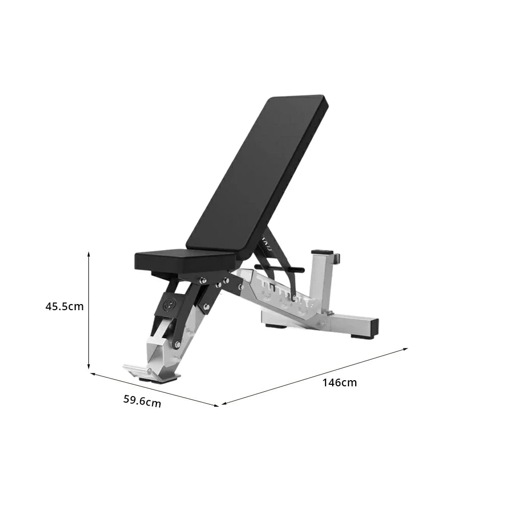 FITPRO Stainless Steel Adjustable Dumbbell Workout Bench Foldable Heavy-Duty Steel 5MM Home Gym Bedroom Balcony - Silver