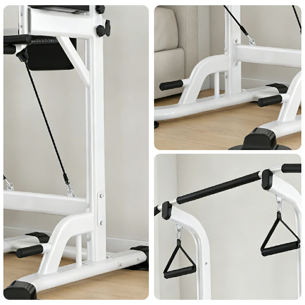 FITPRO Power Tower Multi-Function Strength Training Heavy Duty Steel 750kg Capacity Stable Home Gym Station - White