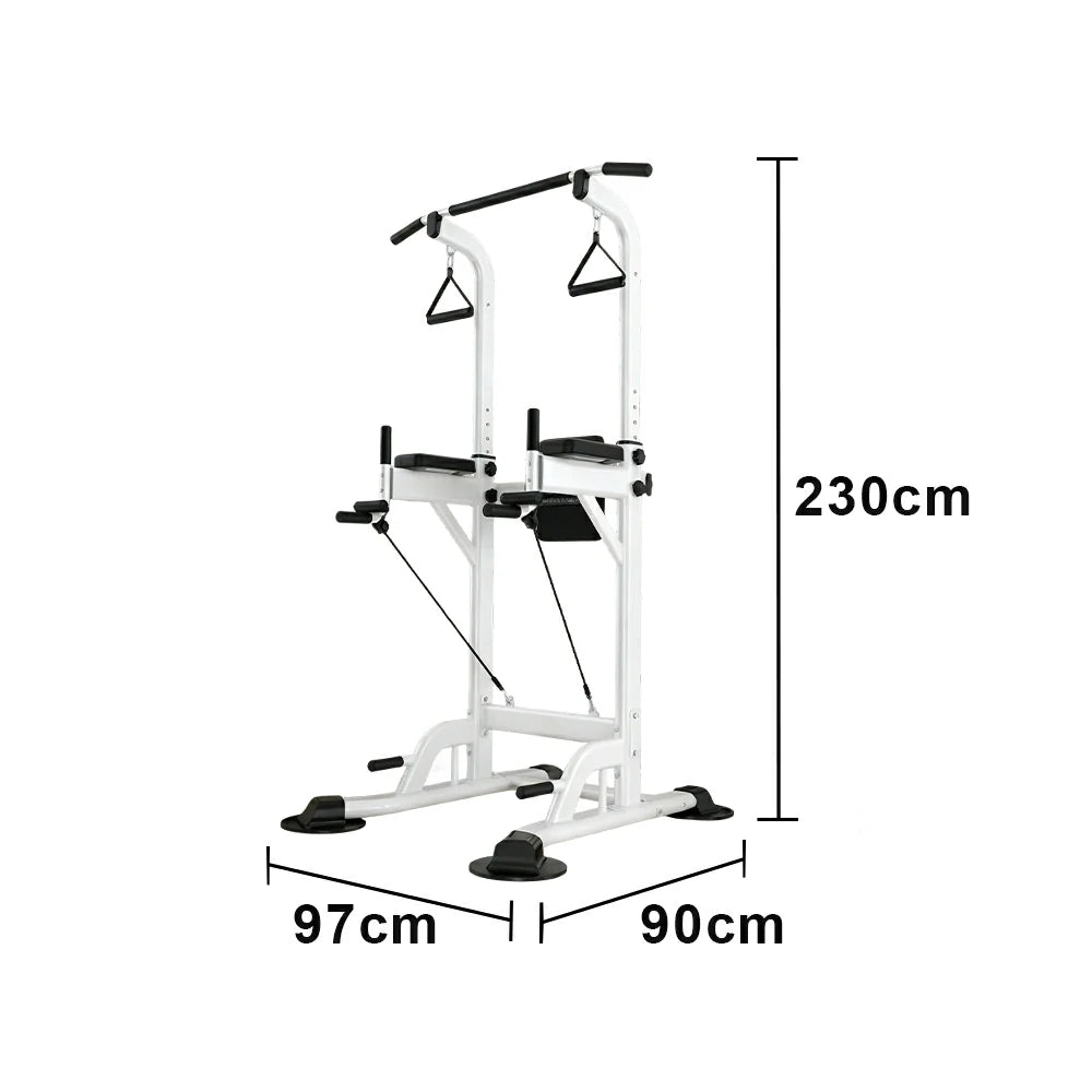 FITPRO Power Tower Multi-Function Strength Training Heavy Duty Steel 750kg Capacity Stable Home Gym Station - White