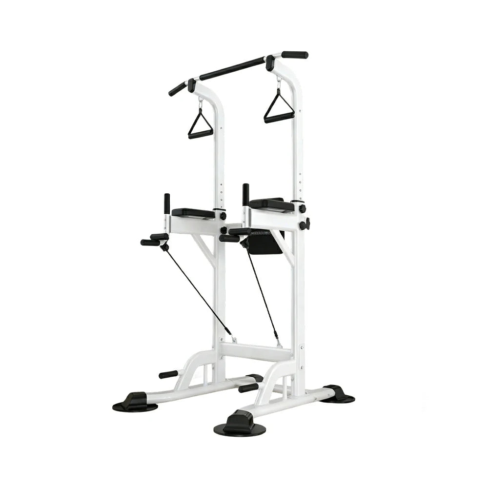 FITPRO Power Tower Multi-Function Strength Training Heavy Duty Steel 750kg Capacity Stable Home Gym Station - White