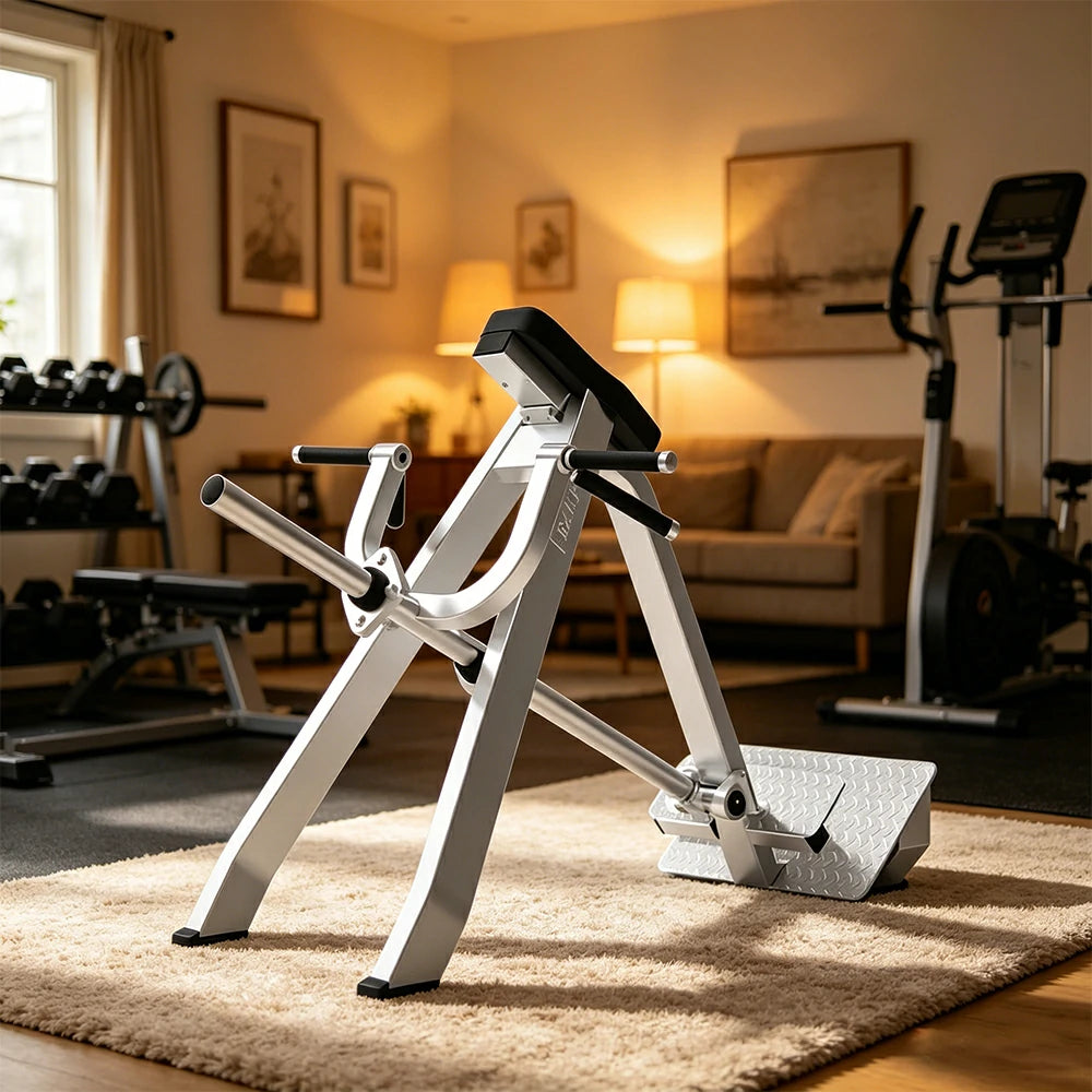 FITPRO Stainless Steel T-Bar Row Trainer Heavy-Duty Steel 100x50mm Targeted Back & Core Strength Home Gym Apartment - Silver