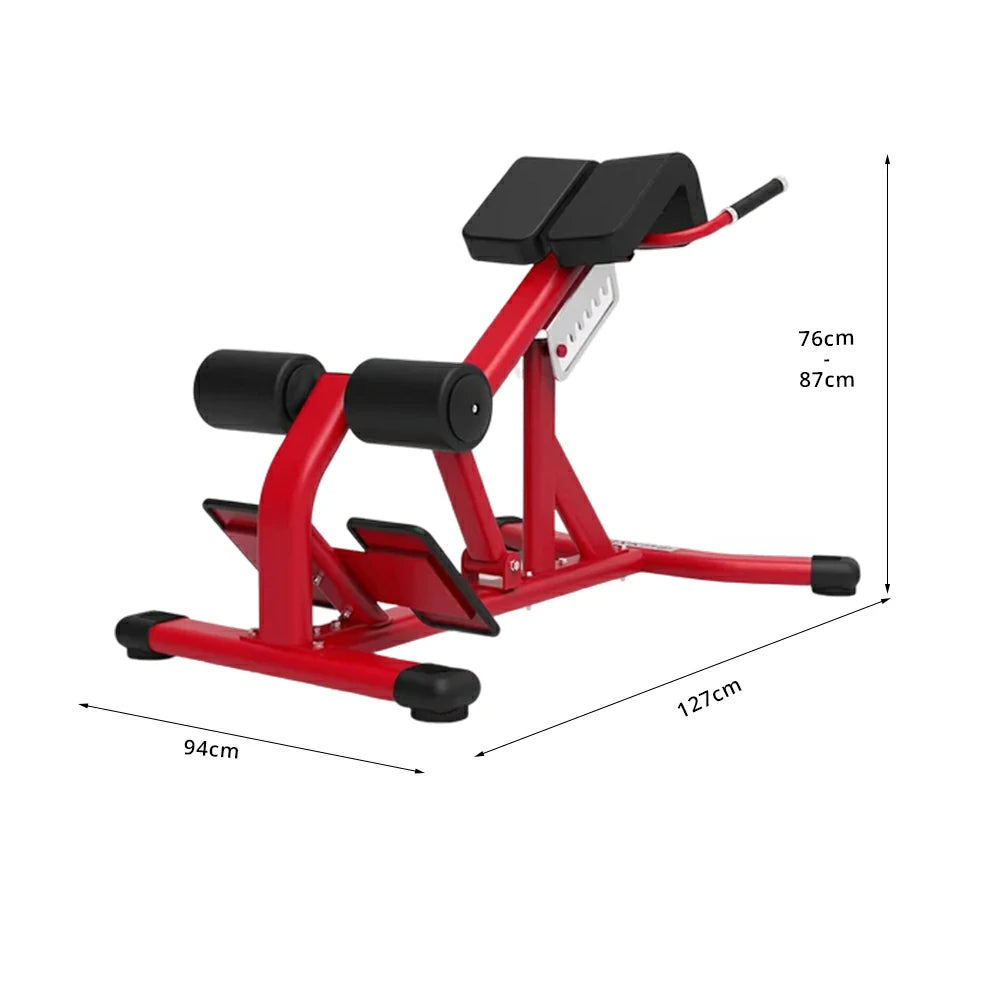 FITPRO Commercial-Grade Roman Chair Adjustable Height Heavy-Duty Steel 100x50mm Core & Lower Back Strength Home Gym Garage - Red