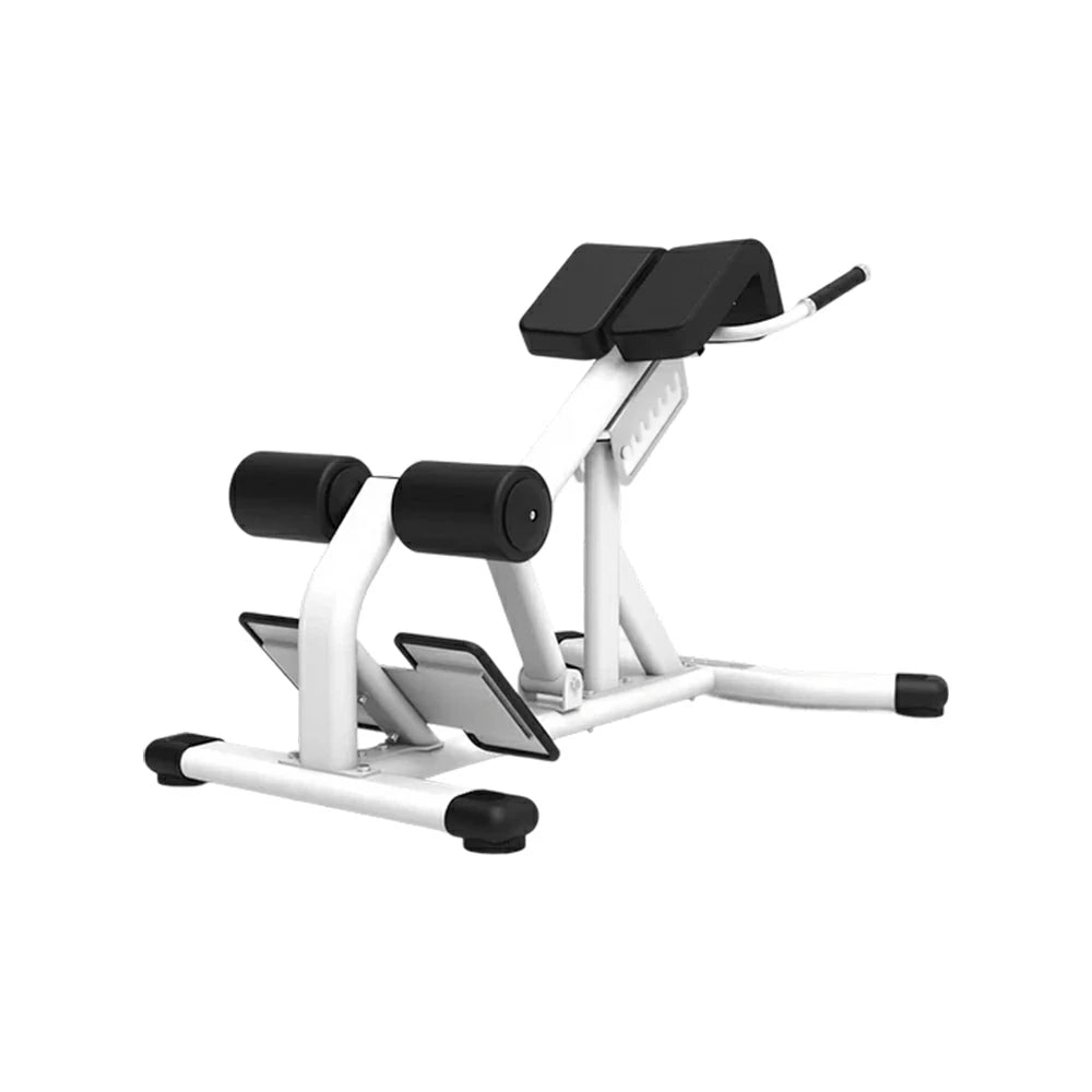 FITPRO Commercial-Grade Roman Chair Adjustable Height Heavy-Duty Steel 100x50mm Core & Lower Back Strength Home Gym Garage - White