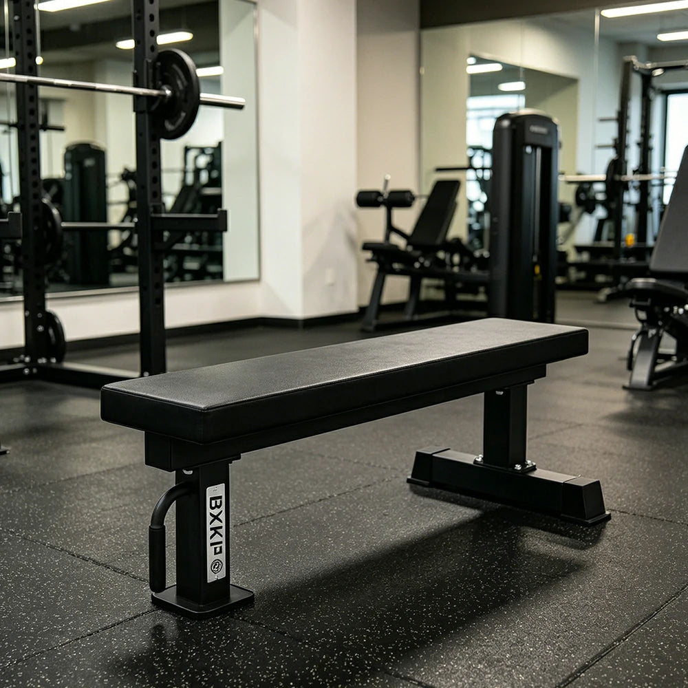 FITPRO Flat Weight Bench Heavy-Duty Steel 600KG Capacity Foldable Space-Saving Home Gym Bedroom Living Room - Black
