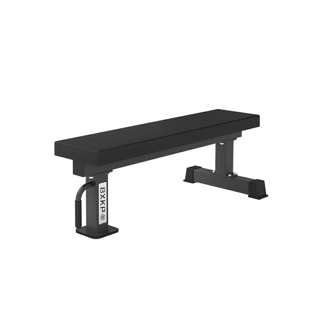 FITPRO Flat Weight Bench Heavy-Duty Steel 600KG Capacity Foldable Space-Saving Home Gym Bedroom Living Room - Black