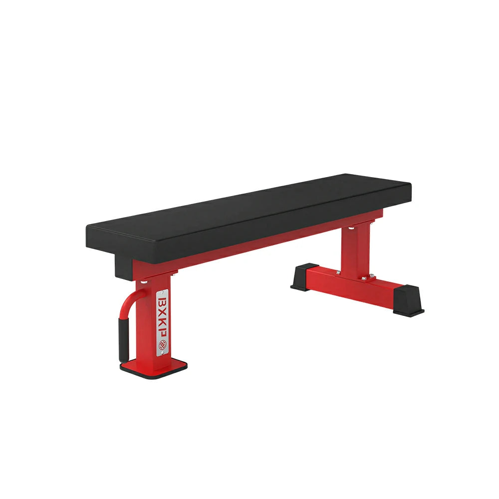 FITPRO Flat Weight Bench Heavy-Duty Steel 600KG Capacity Foldable Space-Saving Home Gym Bedroom Living Room - Red
