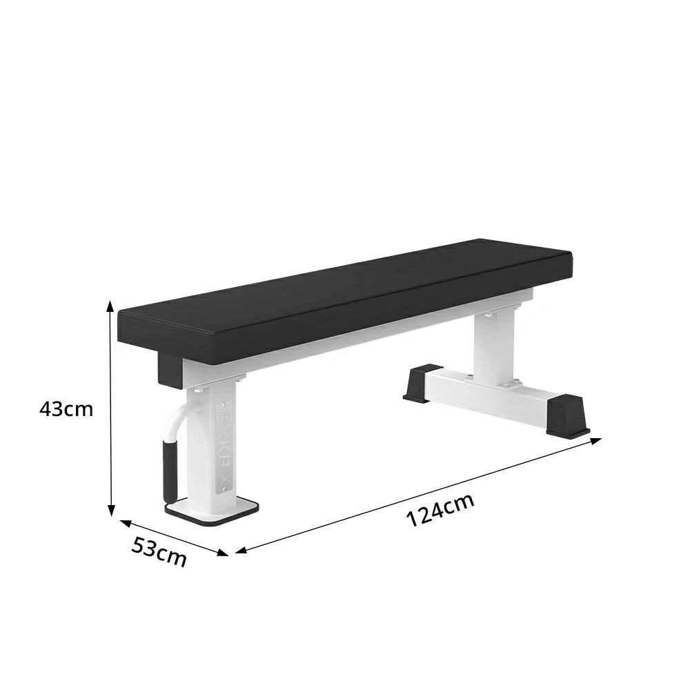 FITPRO Flat Weight Bench Heavy-Duty Steel 600KG Capacity Foldable Space-Saving Home Gym Bedroom Living Room - White
