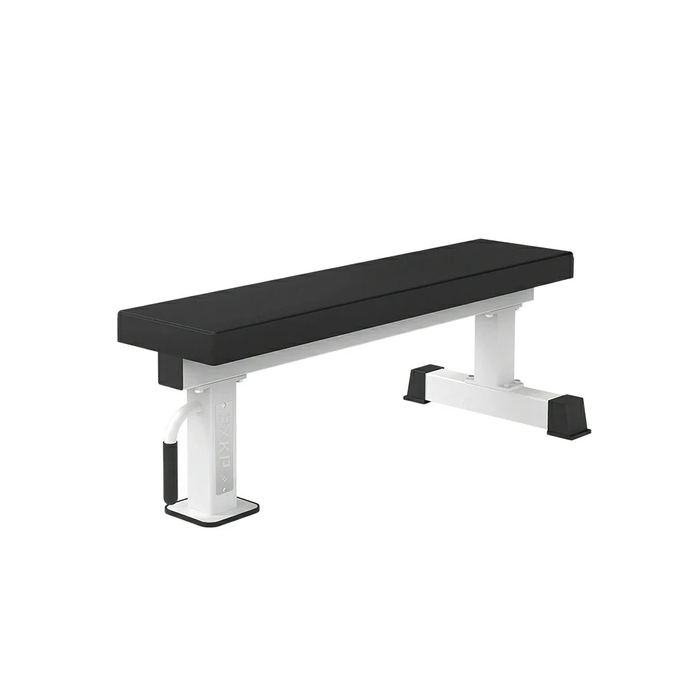 FITPRO Flat Weight Bench Heavy-Duty Steel 600KG Capacity Foldable Space-Saving Home Gym Bedroom Living Room - White