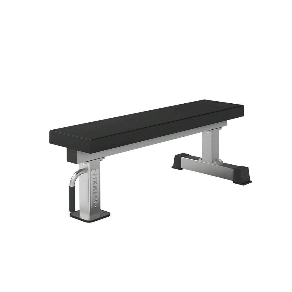 FITPRO Stainless Steel Flat Weight Bench Heavy-Duty Steel 600KG Capacity Foldable Space-Saving Home Gym Bedroom Living Room - Silver