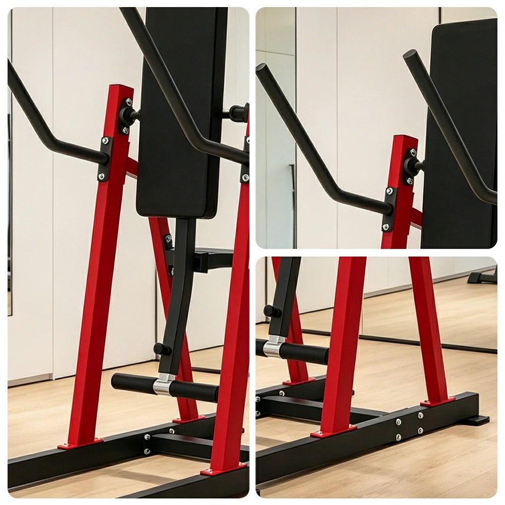 FITPRO Stainless Steel Ab Trainer Adjustable Multi-Level Core & Abs Strength Home Gym Bedroom Balcony - Red