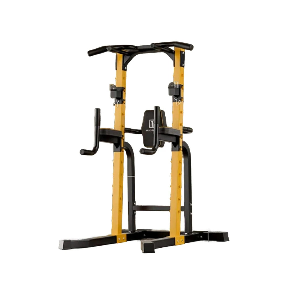 FITPRO Pull Up Station Multi-Function Training Heavy Duty Steel T-Base 206cm Home Gym Strength Equipment - Black&Yellow