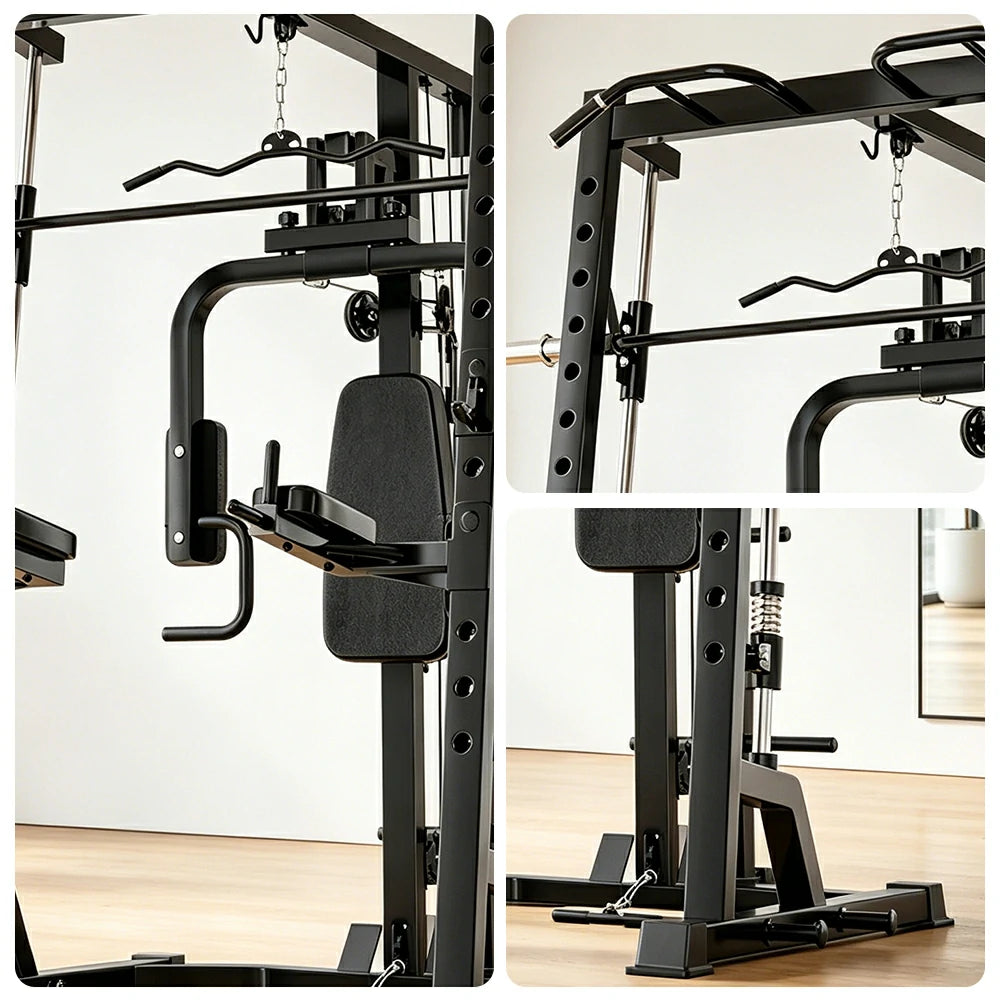 FITPRO Compact Smith Training Rack Heavy-Duty Steel Smooth Linear Motion Multi-Function Full Body Home Gym Bedroom Living Room