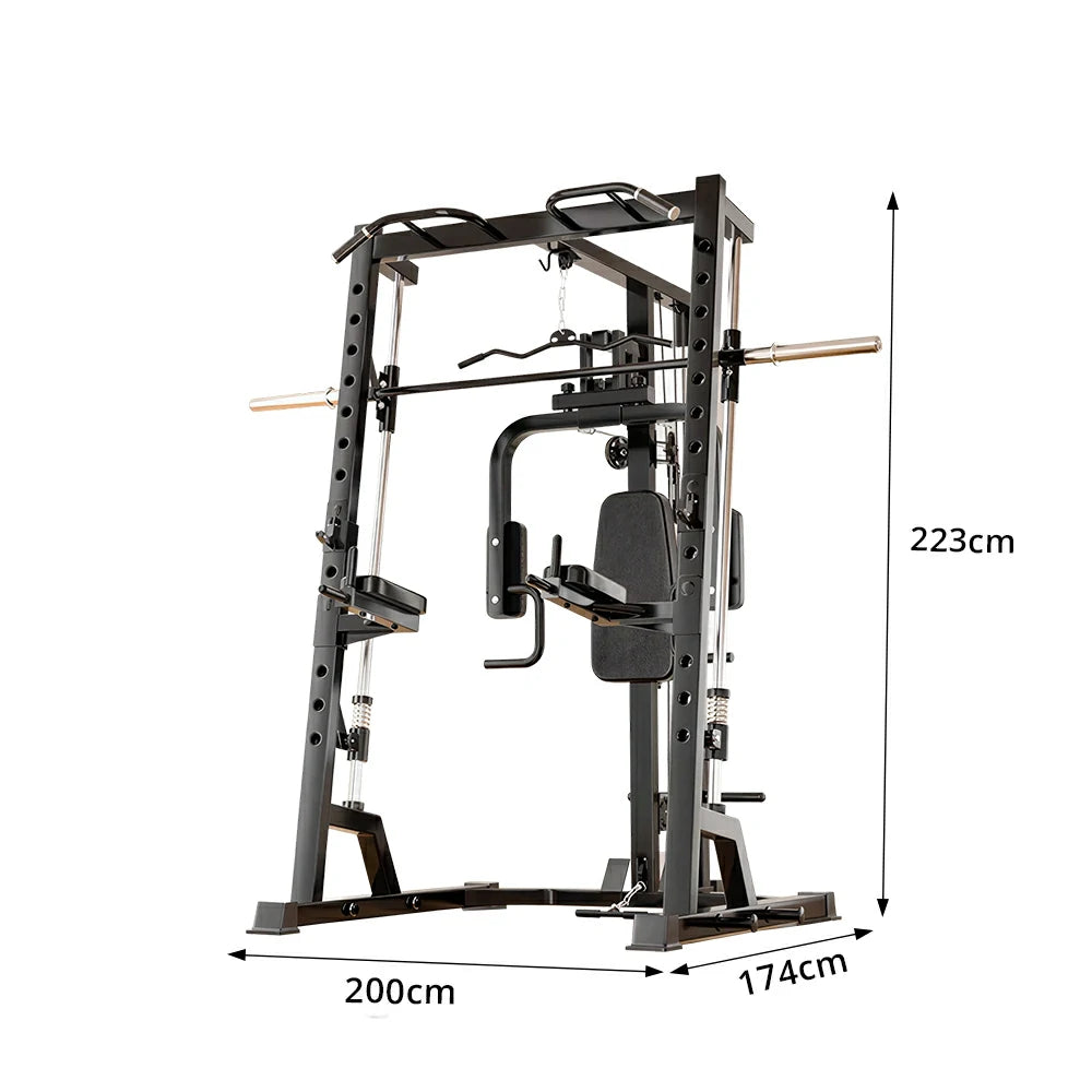 FITPRO Compact Smith Training Rack Heavy-Duty Steel Smooth Linear Motion Multi-Function Full Body Home Gym Bedroom Living Room