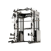 FITPRO Commercial-Grade Smith Home Gym Dual 126KG Weight Stack Multi-Function Full Body Training Home Gym Garage - Black
