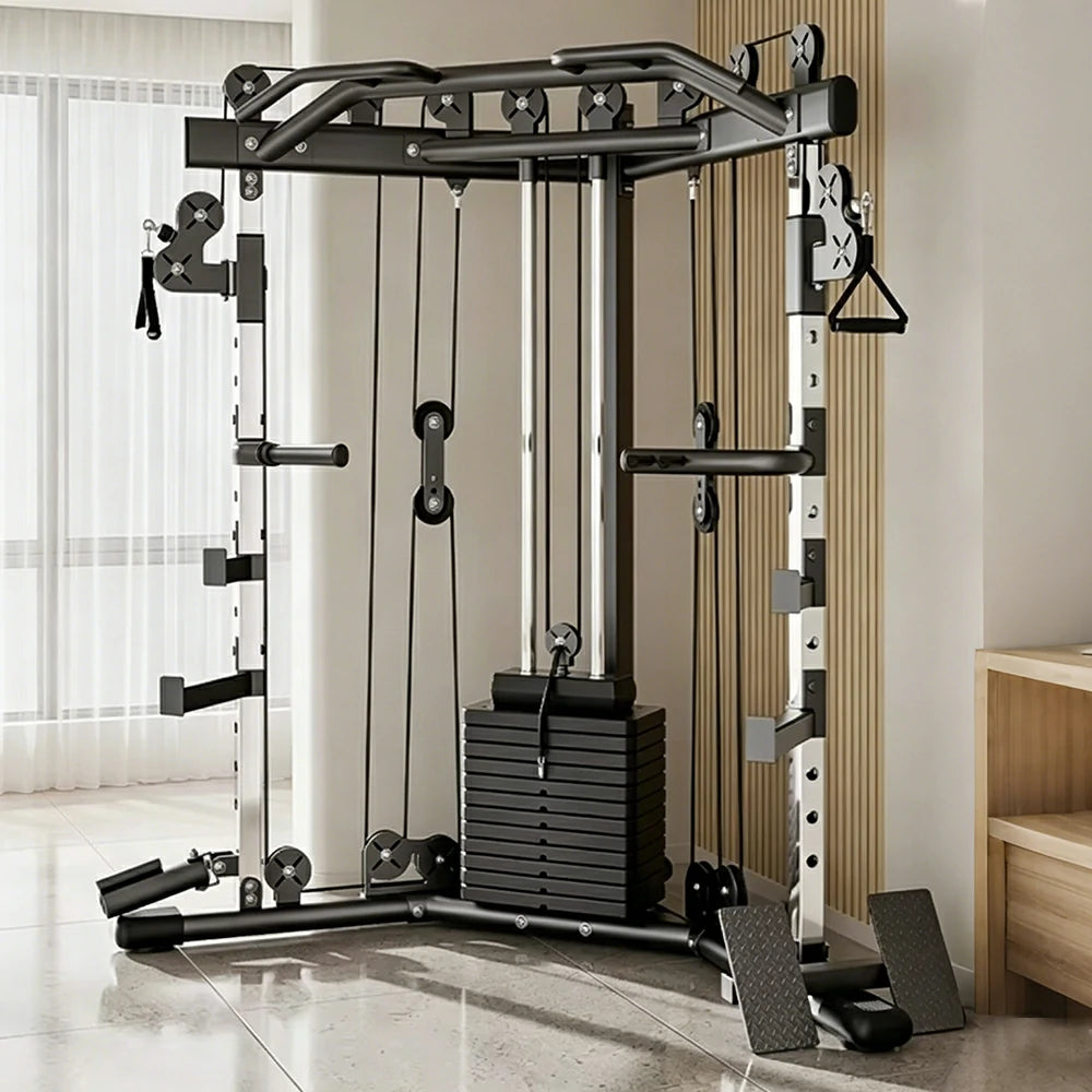 FITPRO Dual-Cable Home Gym Trainer 73KG Weight Stack Multi-Level Bar Heavy-Duty Steel Full Body Strength Home Gym Garage