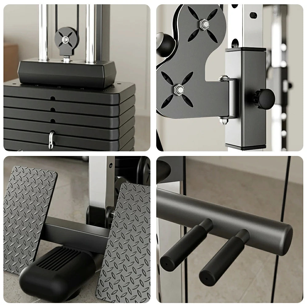 FITPRO Dual-Cable Home Gym Trainer 73KG Weight Stack Multi-Level Bar Heavy-Duty Steel Full Body Strength Home Gym Garage