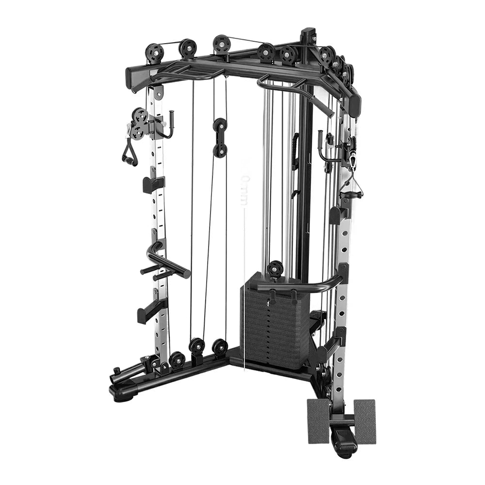FITPRO Dual-Cable Home Gym Trainer 73KG Weight Stack Multi-Level Bar Heavy-Duty Steel Full Body Strength Home Gym Garage