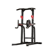 FITPRO Pull Up Station Multi-Function Training Heavy Duty Steel T-Base 206cm Home Gym Strength Equipment - Black&Red