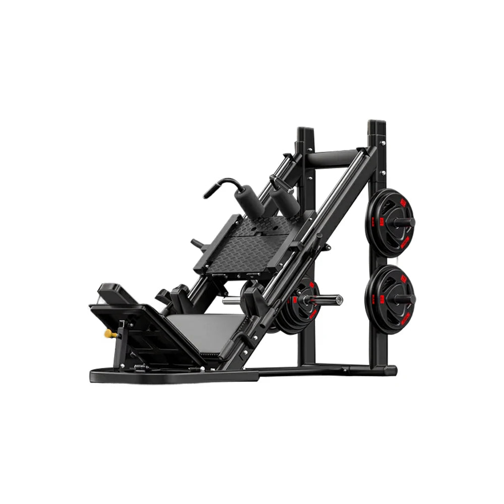 FITPRO Commercial Hack Leg Press Machine Dual Mode Heavy-Duty Steel Triangular Stability Full Body Leg Training Home Gym - Black