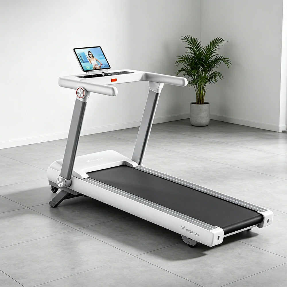 FITPRO 2nd Gen Electric Incline Treadmill - 12° Powered Slope, 3.5HP Quiet Motor, 48cm Wide Belt, 120kg Load - White