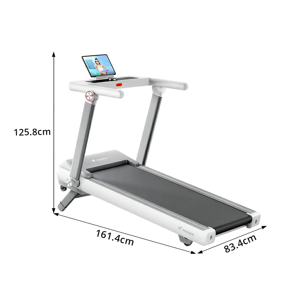 FITPRO 2nd Gen Electric Incline Treadmill - 12° Powered Slope, 3.5HP Quiet Motor, 48cm Wide Belt, 120kg Load - White